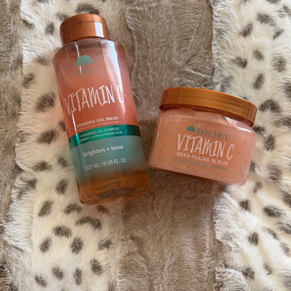 Vitamin C Foaming Gel Wash and Shea Sugar Scrub Set - Orange